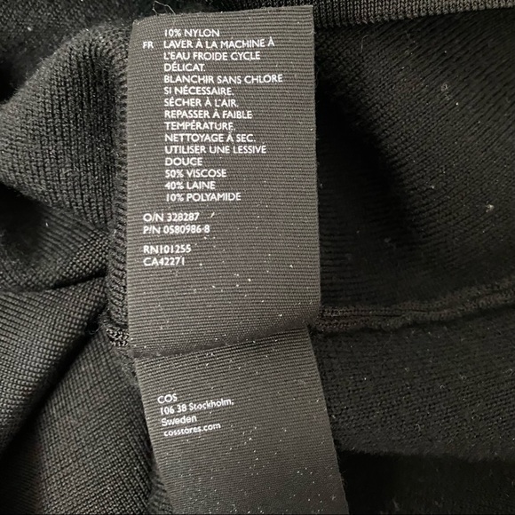 COS Black Long Sleeve Wool Blend Top - Picture 10 of 10